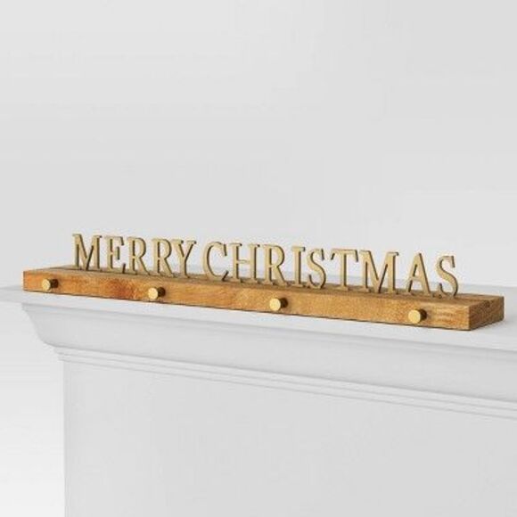 Open Box - Threshold - Merry Christmas Stocking Holder - Threshold Brown - Picture 2 of 3